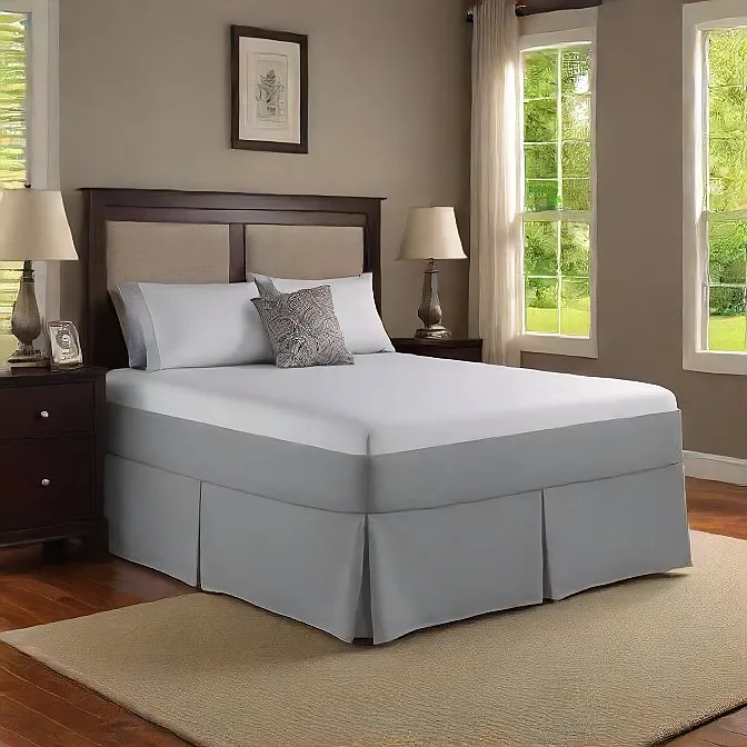 32 Inch Drop Bed Skirt Gray 1000TC Egyptian Cotton
