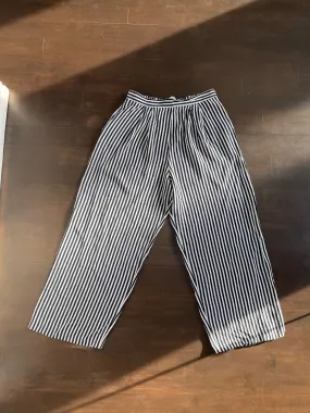90s Stunning Wide-Leg Striped Culottes - L/XL