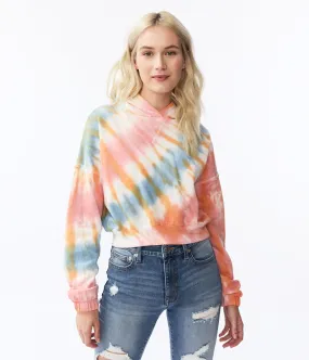 Aeropostale Tie-Dye Cropped Pullover Hoodie