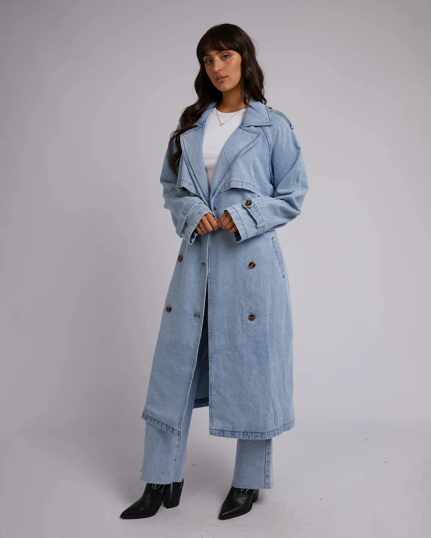 All About Eve Rio Trench Coat- Blue