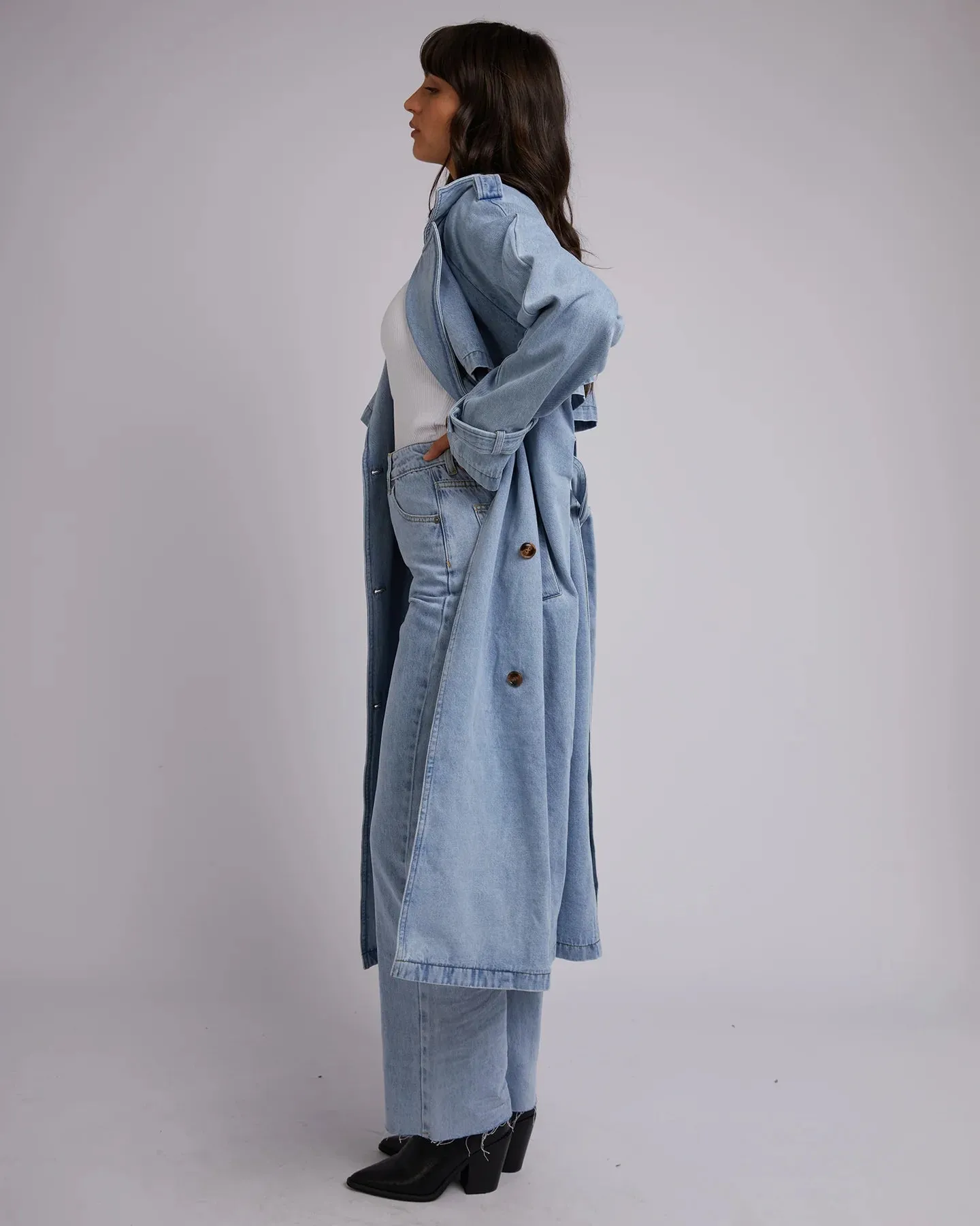 All About Eve Rio Trench Coat- Blue