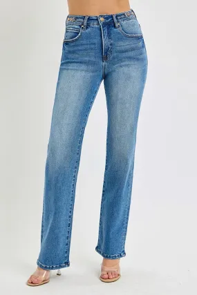 Amelia High Rise High Straight Waist Risen Jeans