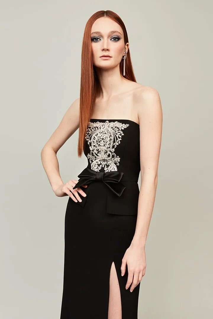 Audrey Brooks - 6301 - Strapless Gown with Crystal Rhinestone Appliqué