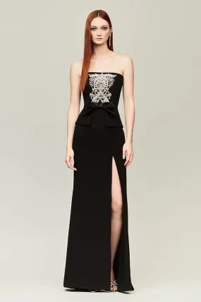 Audrey Brooks - 6301 - Strapless Gown with Crystal Rhinestone Appliqué