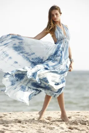 backless deep V neck sleeveless maxi summer sexy beach dress