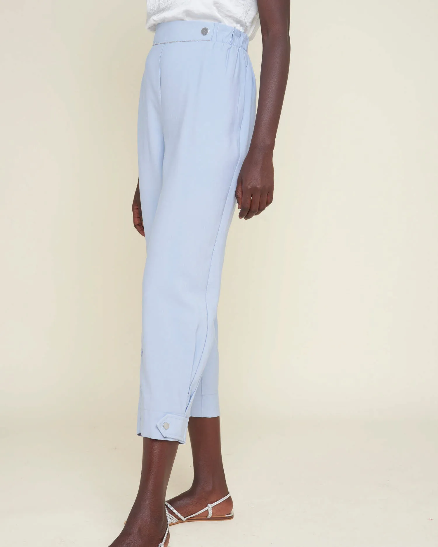 Balloon effect cropped pants