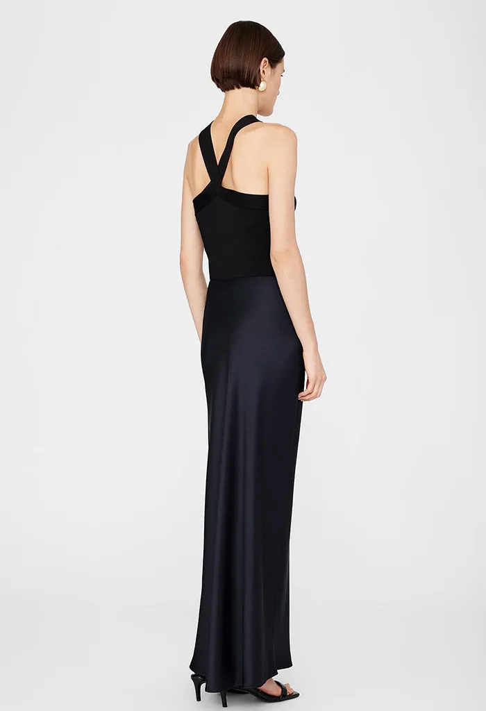 Bar Silk Maxi Skirt - Night Sky