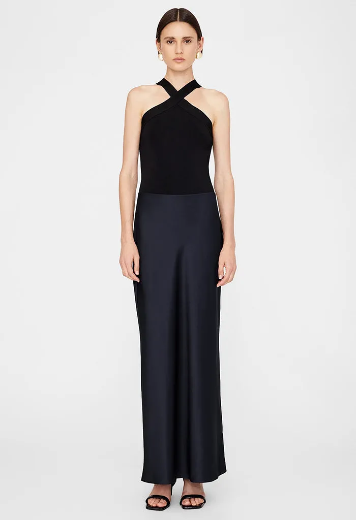 Bar Silk Maxi Skirt - Night Sky