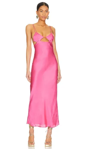 Bardot Lucia Midi Slip Dress in Fuchsia