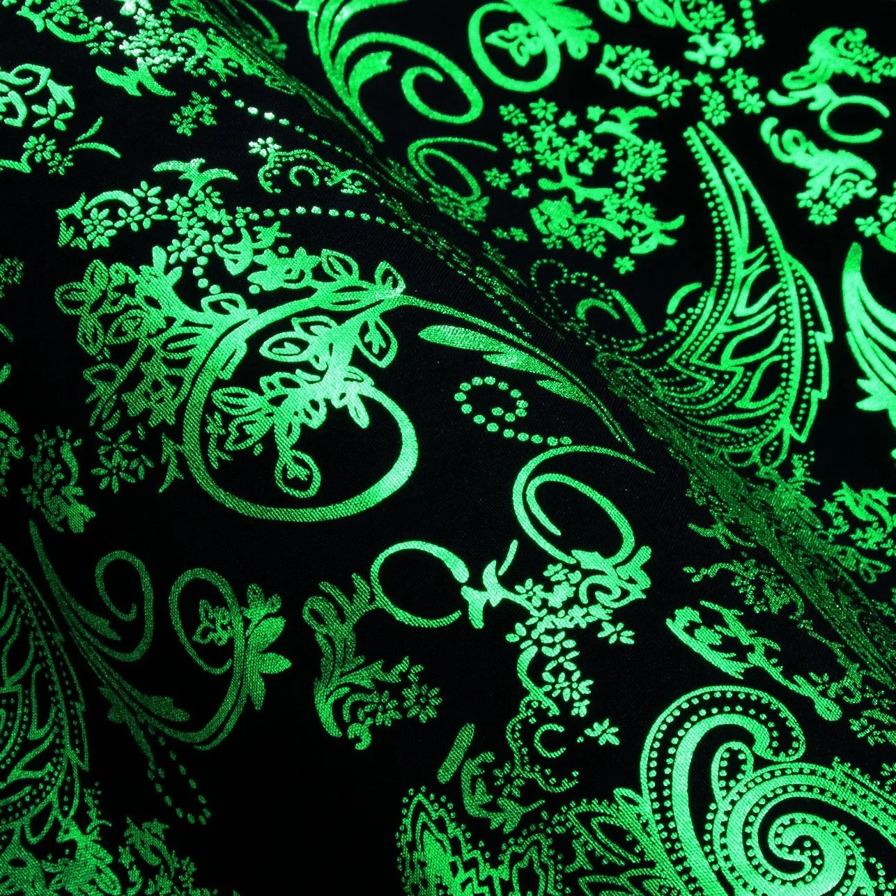 Barry Wang Light Green Black Paisley Silk button-down Shirt for Men