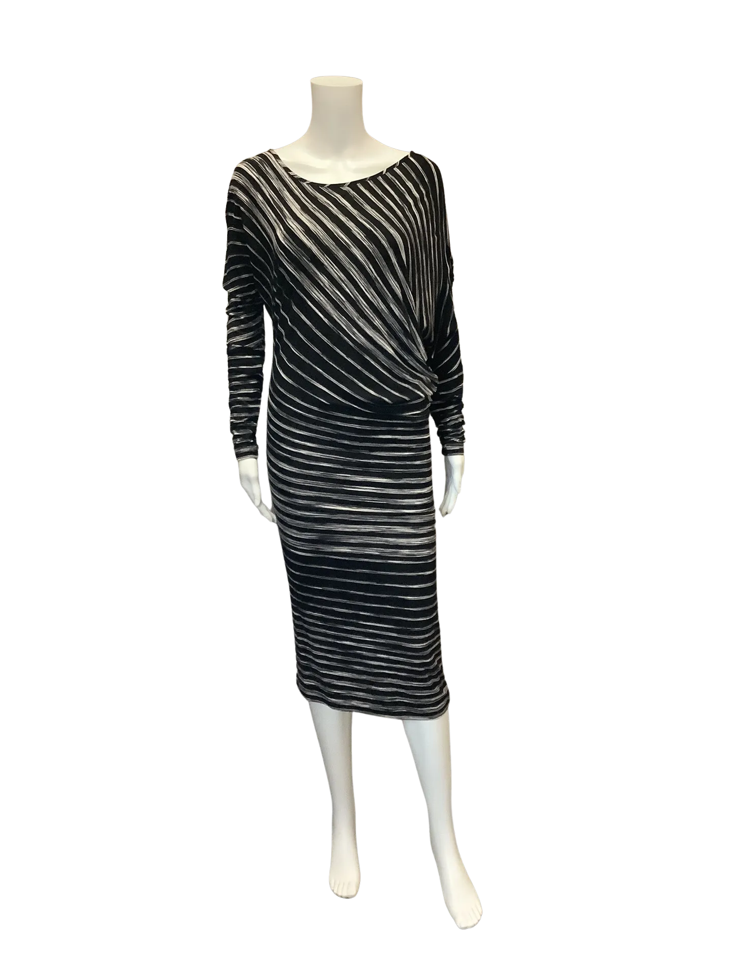 BCBGMaxazria Women's Dress Black/White Striped Size: S