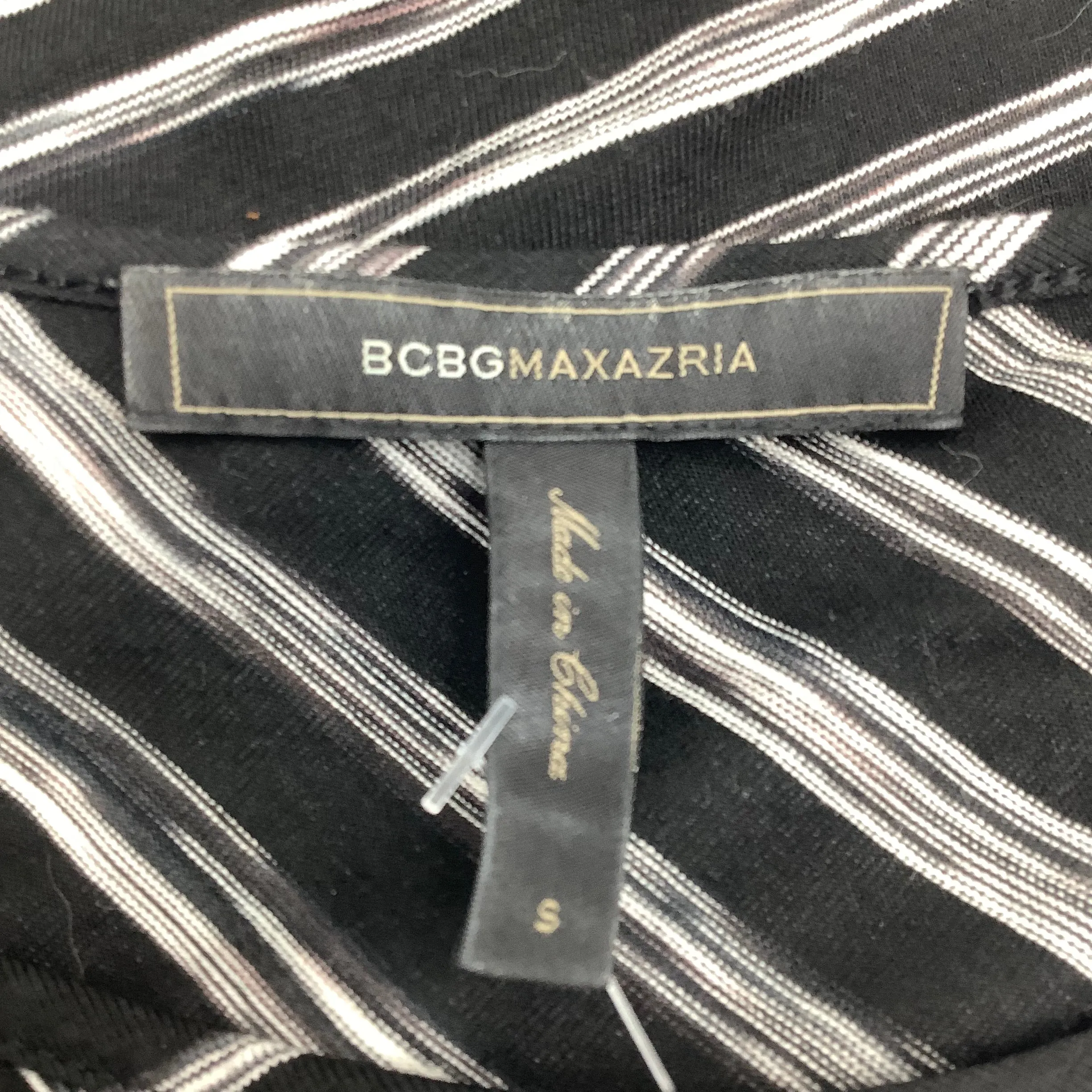BCBGMaxazria Women's Dress Black/White Striped Size: S