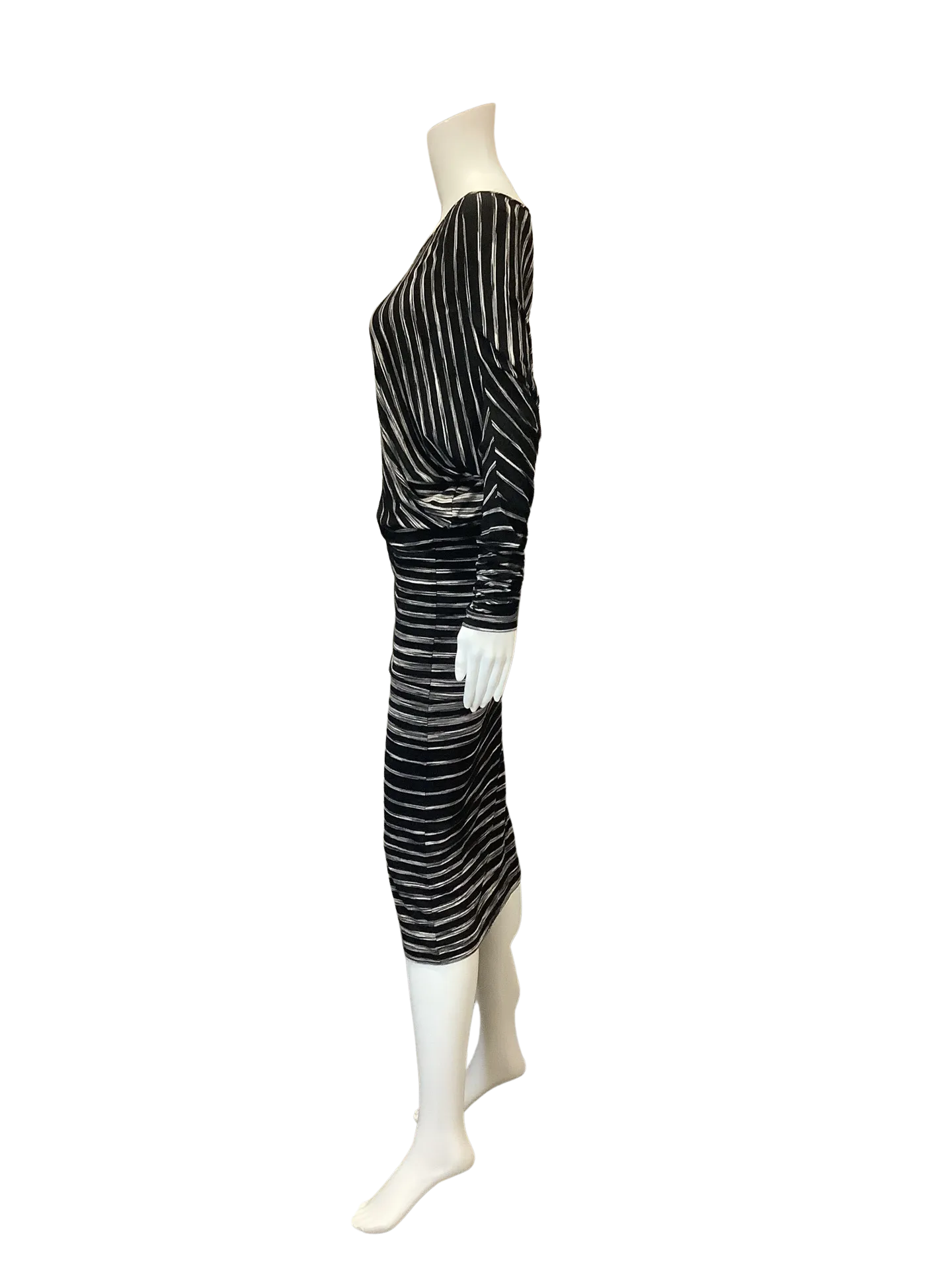 BCBGMaxazria Women's Dress Black/White Striped Size: S
