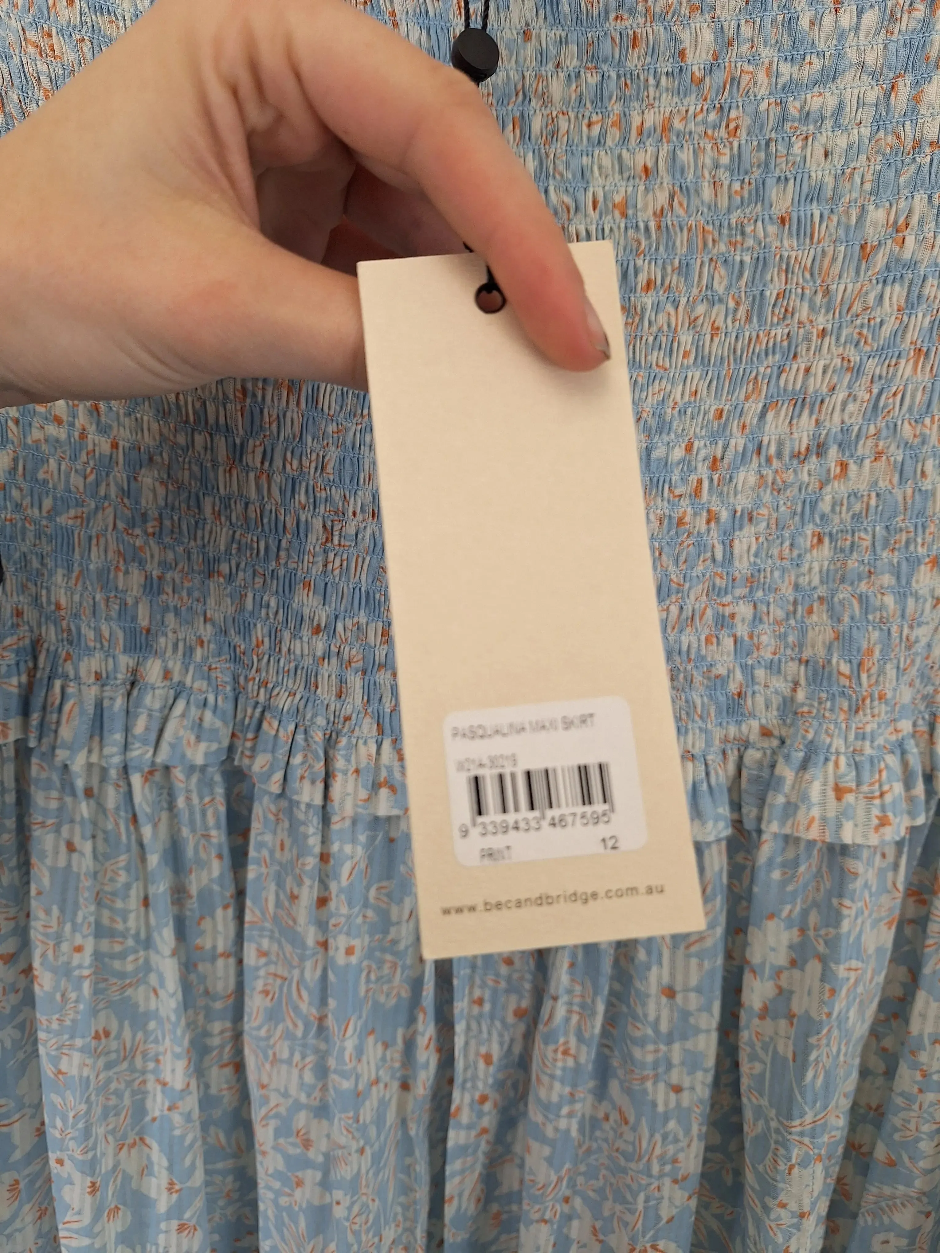 Bec & Bridge Dainty Ruched Summer Maxi Skirt Size 12