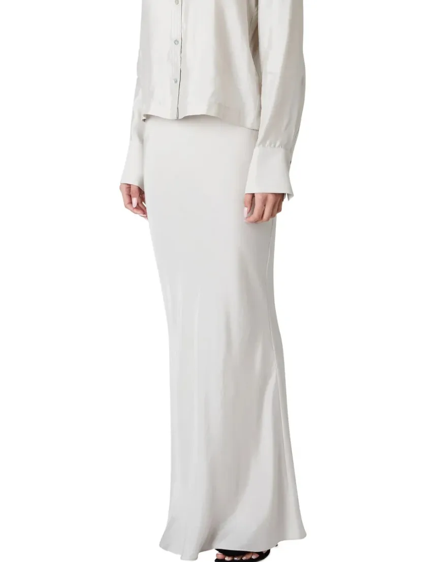 Bias Cut Satin Maxi Skirt