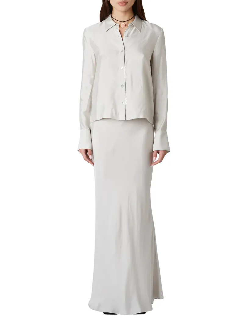 Bias Cut Satin Maxi Skirt