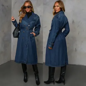 Blake - Elegant Denim Trench Coat
