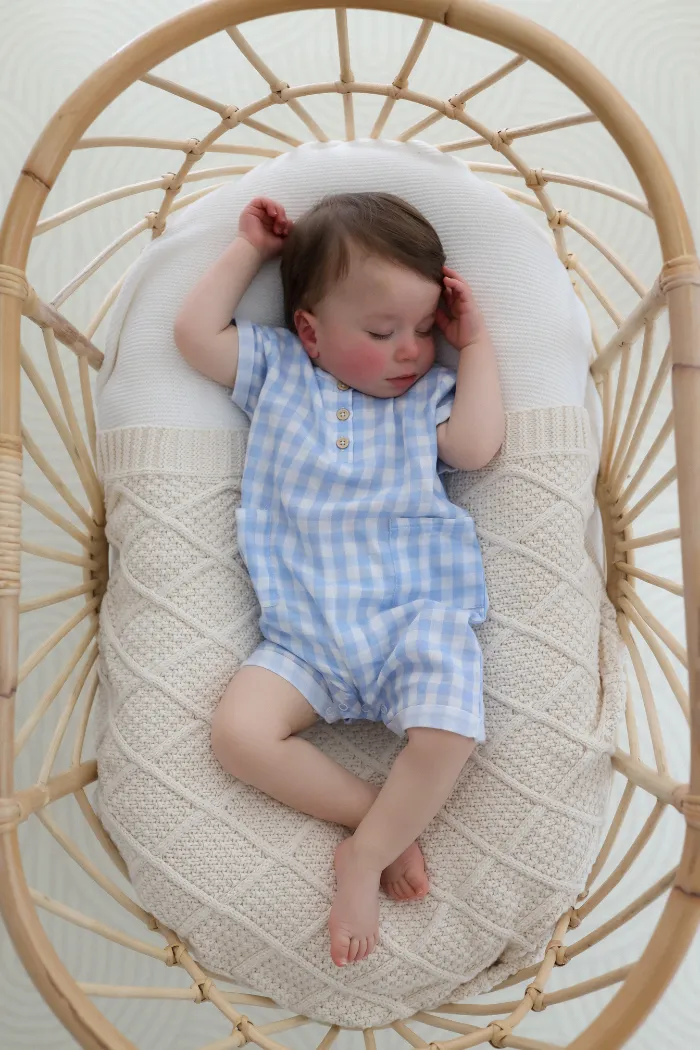 Blue Check Romper