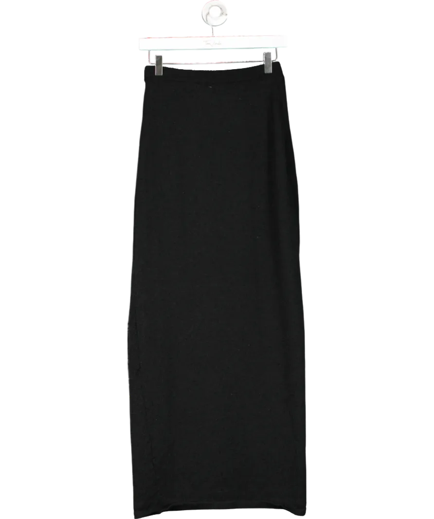 BOA Black Crochet Knit Maxi Skirt UK XS