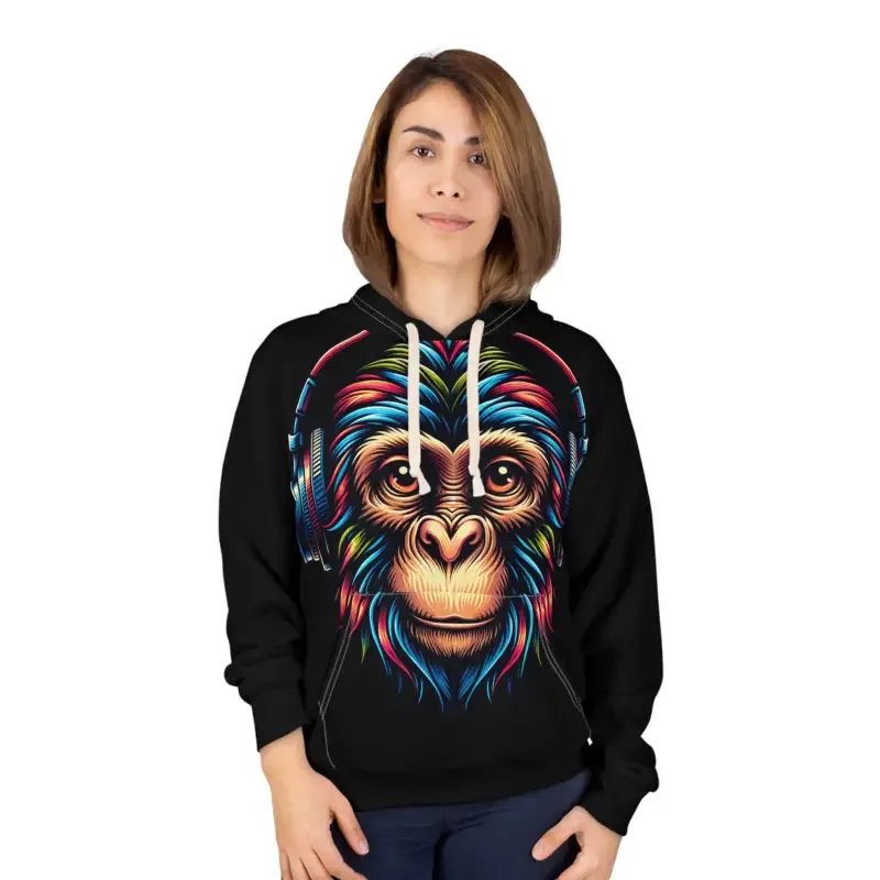 Bold Monkey Wearing Headphones Aop Unisex Pullover