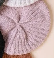 Boucle Rib Knit Beret in Blush