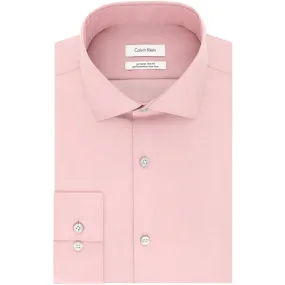 calvin klein men dress shirt extreme slim fit performance non iron pink