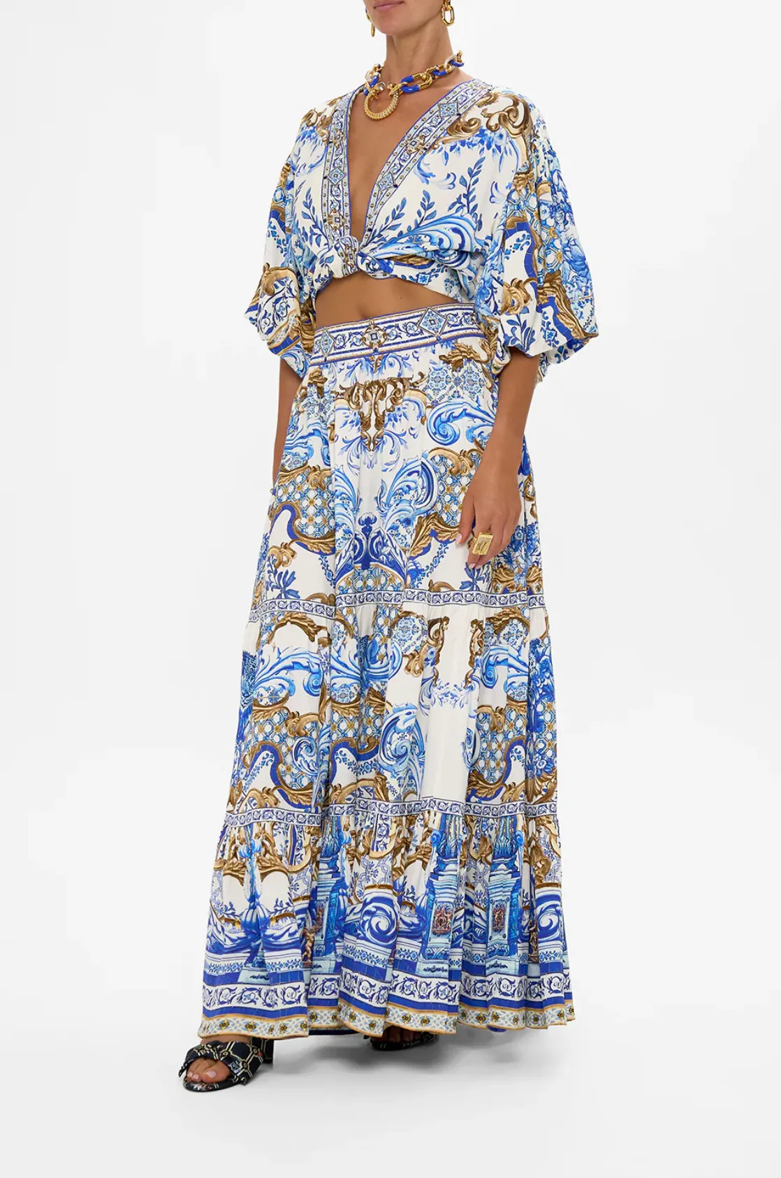 Camilla High Waisted Tiered Skirt