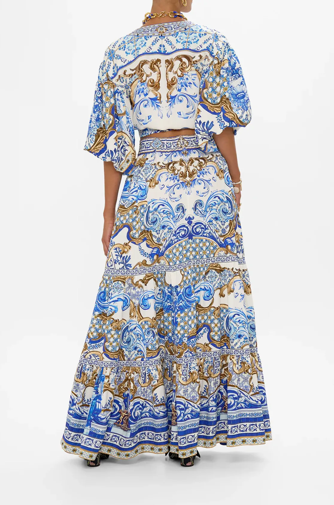 Camilla High Waisted Tiered Skirt