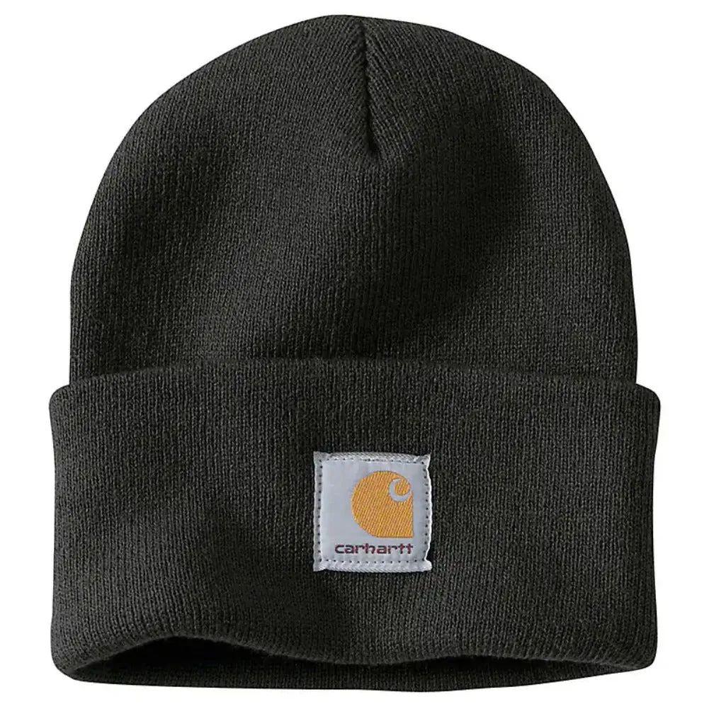 Carhartt Men's Knit Cuffed Beanie Sewn Front Label Fold-up Cuff Warm Hat