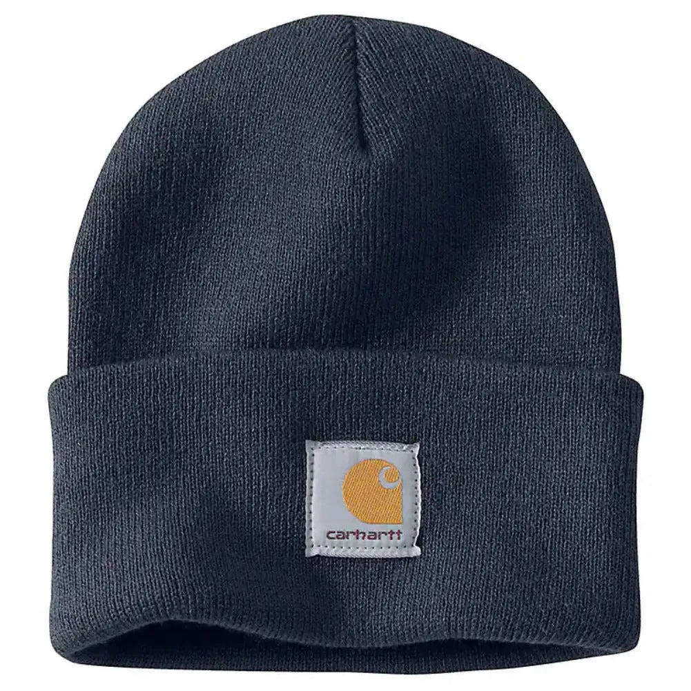 Carhartt Men's Knit Cuffed Beanie Sewn Front Label Fold-up Cuff Warm Hat
