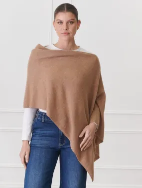 Cashmere Ponchette Tan