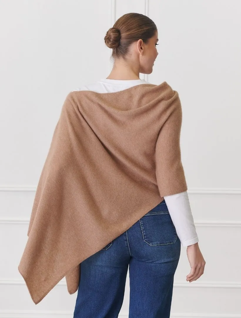 Cashmere Ponchette Tan