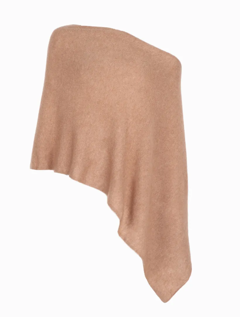 Cashmere Ponchette Tan