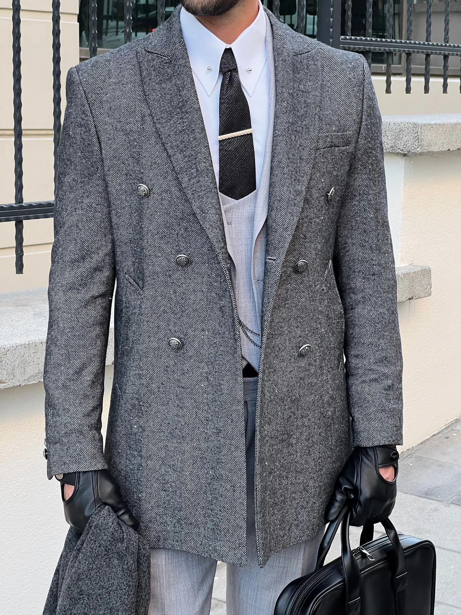 Clarra Smoked Double Breasted Coat