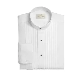 Collarless Pleated Shirt