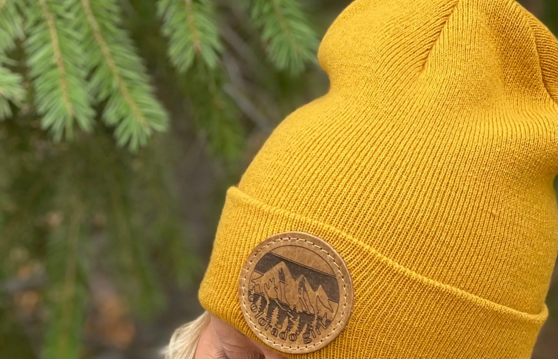 Colorado Girl Leather Patch Beanie