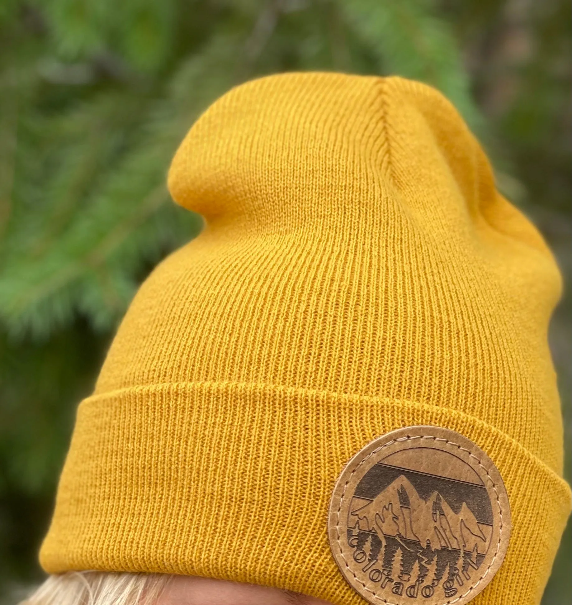 Colorado Girl Leather Patch Beanie