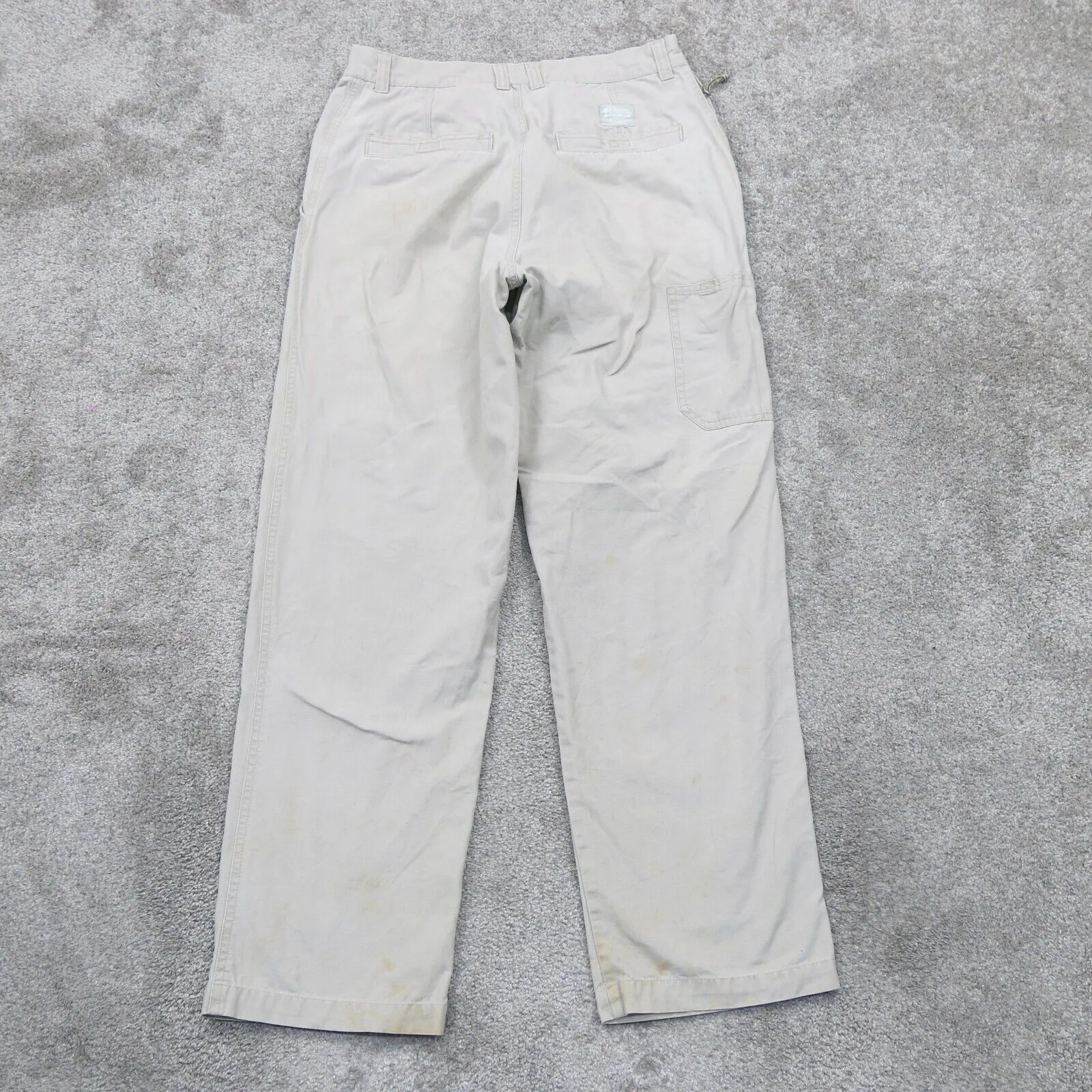 Columbia Mens Cargo Pants 100% Cotton Mid Rise Outdoor Light Gray Size W32XL32