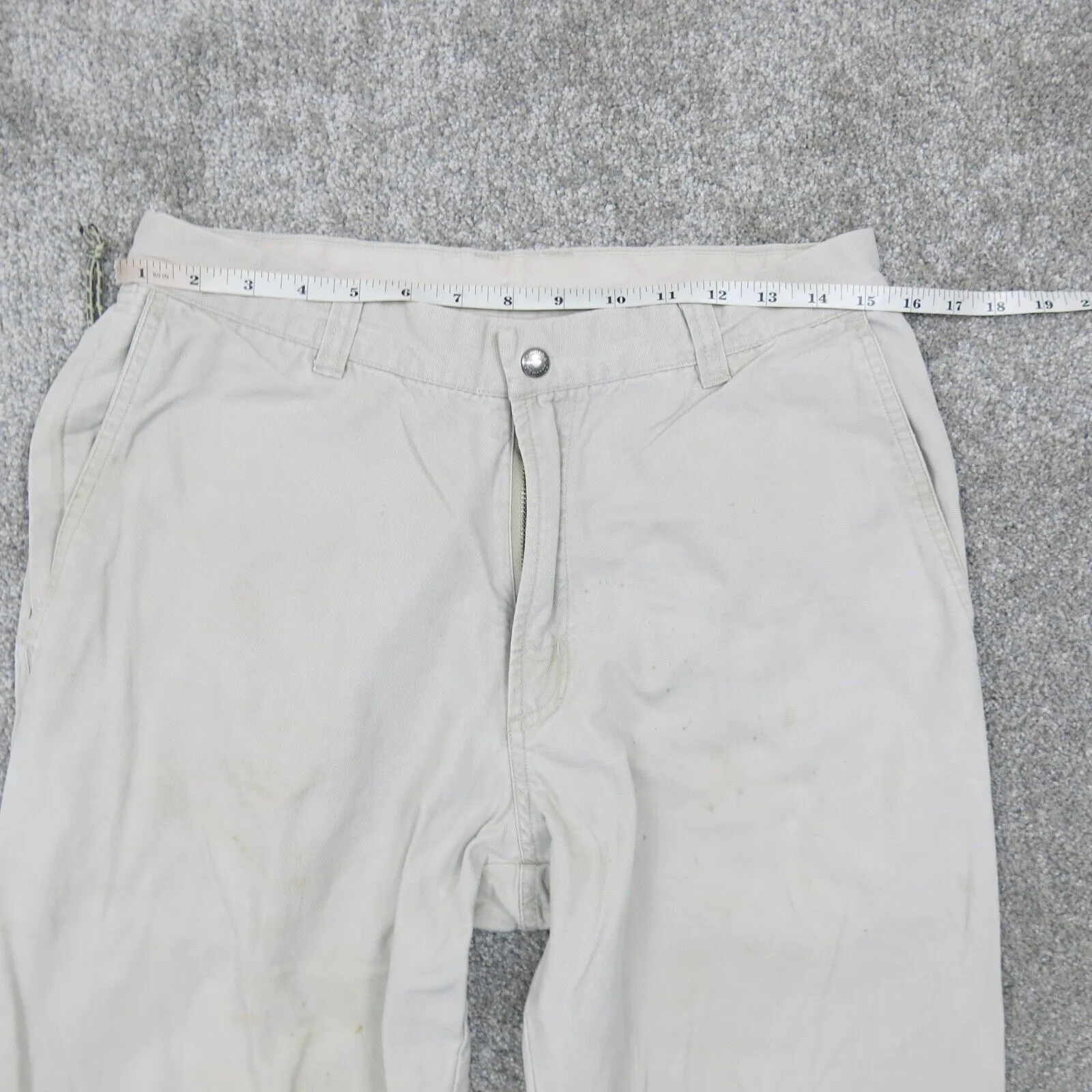 Columbia Mens Cargo Pants 100% Cotton Mid Rise Outdoor Light Gray Size W32XL32