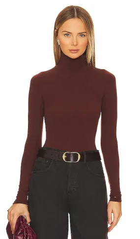 Commando Ballet Turtleneck Bodysuit in Burgundy