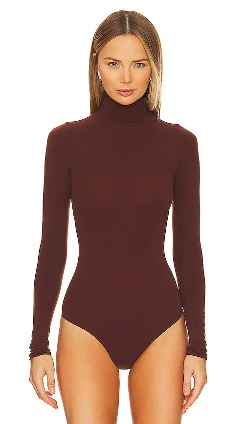 Commando Ballet Turtleneck Bodysuit in Burgundy