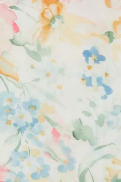 Cotton Slub Skirt in Blooming Pastels