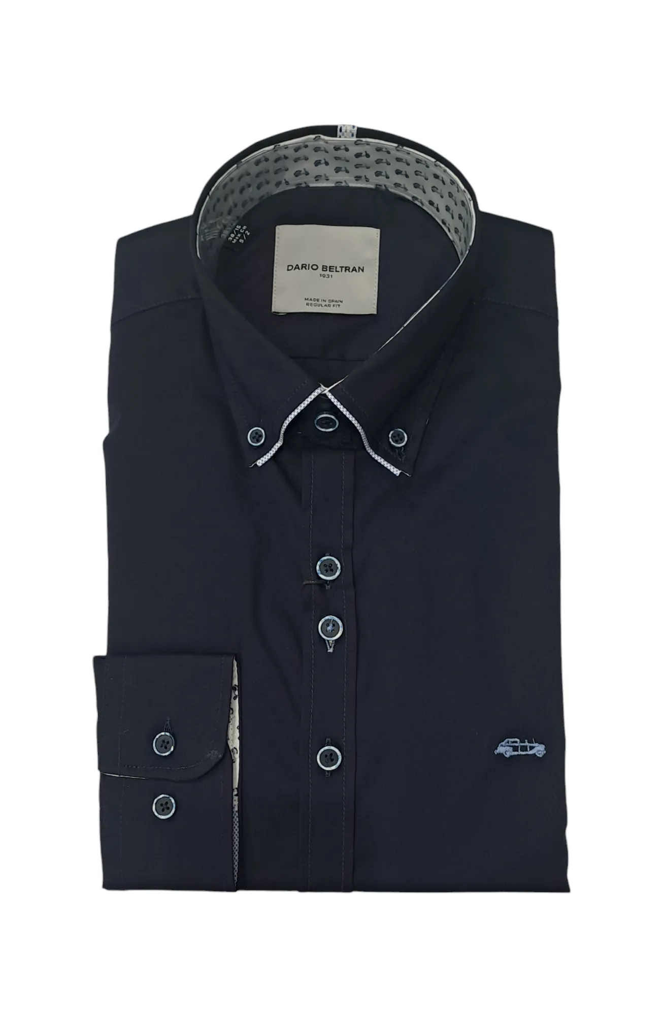 Dario Beltran Pedraza Regular Fit Casual Shirt - Navy
