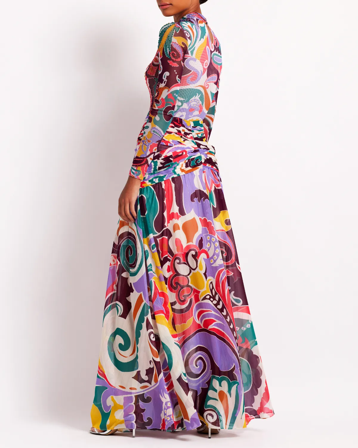 Daydreamer High Slit Maxi Skirt Multi - PatBO