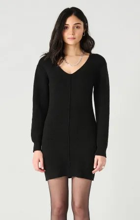 Dex LS V-Neck Ribbed Sweater Dress