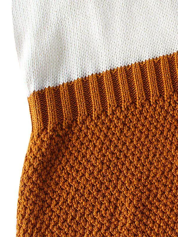 Doll Collar Paneled Knitting Romper for Babies