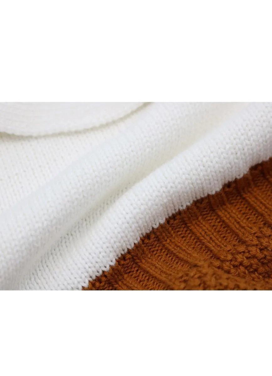 Doll Collar Paneled Knitting Romper for Babies