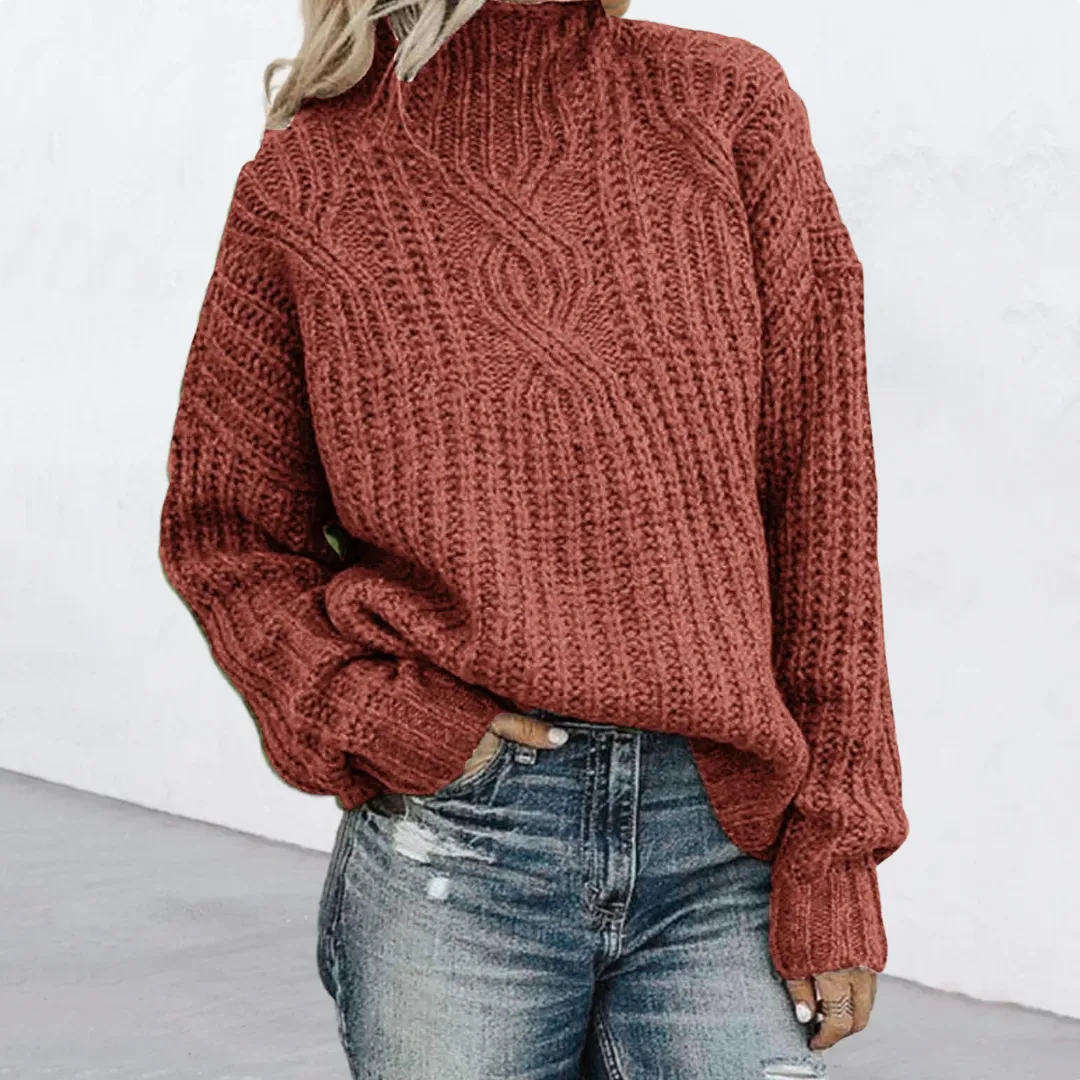 Eliza - Twisted Knit Turtleneck Trui
