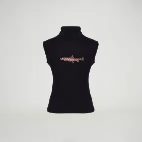 Embroidered Turtleneck Tank