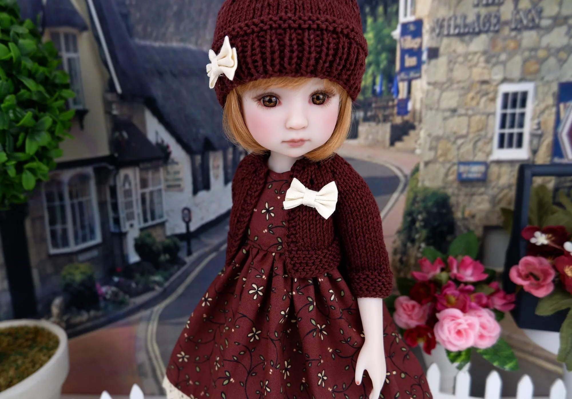 English Fall - dress and sweater set with shoes for Ruby Red Fashion Friends doll
